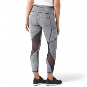 Lululemon Outrun Tight Fall Net White Black/Multi Pocket Black W5AE7S‎
